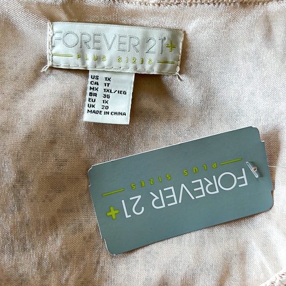 Forever 21 Plus Blush Lace and Tulle Sleeveless Party Dress Juniors Plus Sz 1X - Picture 10 of 16